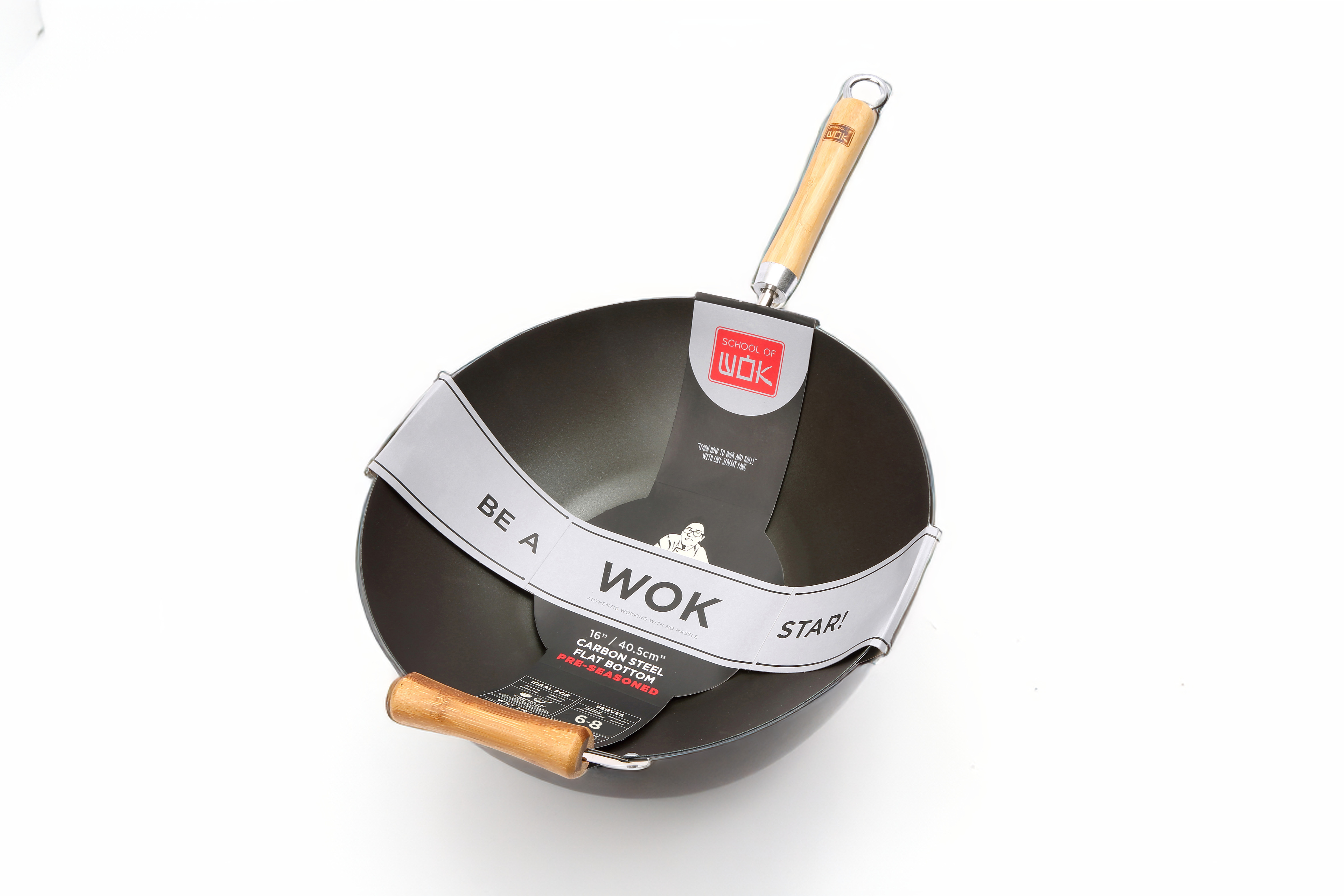 16" Pre-seasoned carbon steel wok (12322056)